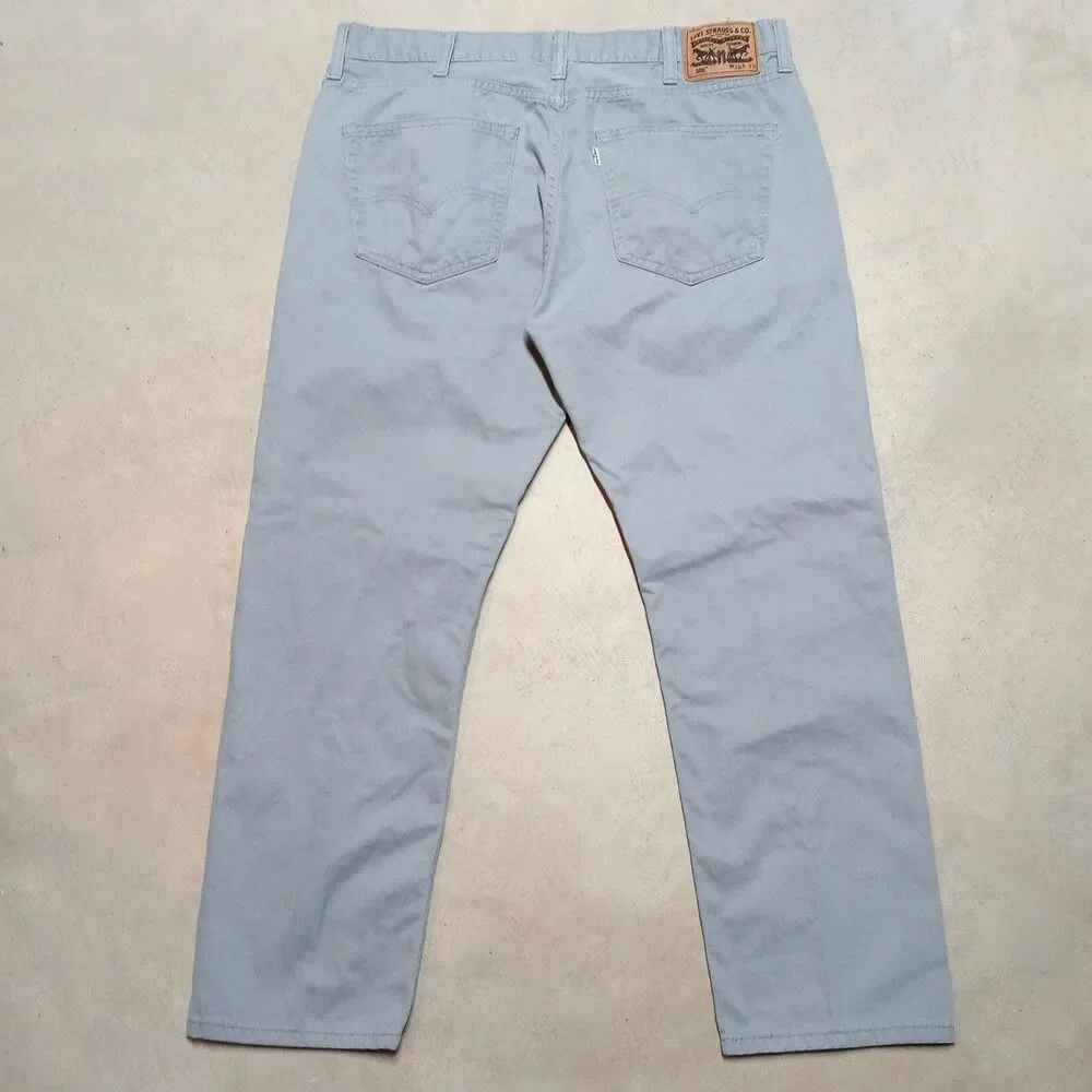 Levi's 508 Jeans Size 38x30 (Fits 37x29) Gray Denim Straight Leg White Tab